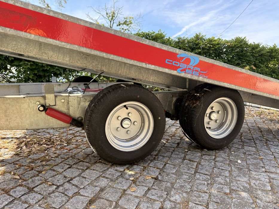 Atrelado de transporte basculante 3Toneladas de eixo duplo