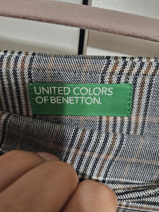 Szara spódnica w piepitkę United Colors Of Benetton