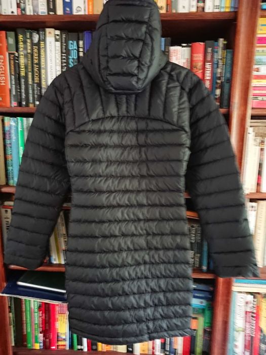 -50% FJALLRAVEN puchowy plaszczyk, parka, dlugi z kapturem 95% puch- S