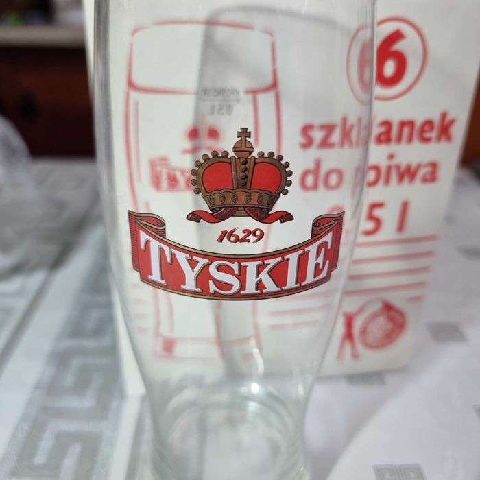 TYSKIE nowe kolekcjonerskie szklanki do piwa, nieużywane - 6szt