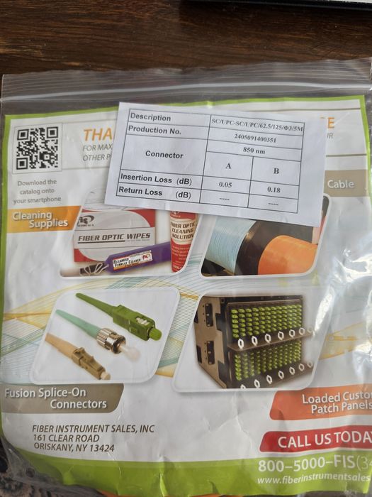 2 kable simplex 62.5/125 sc/upc-sc/upc Patchcord 5 metrów