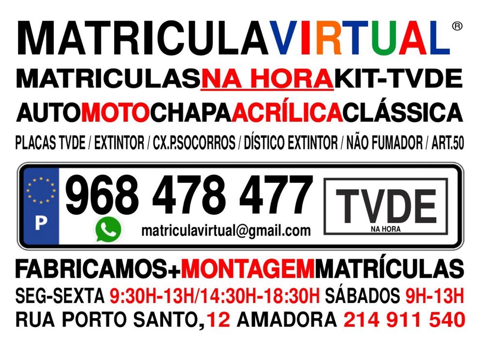 Matriculas carro & Moto & tvde