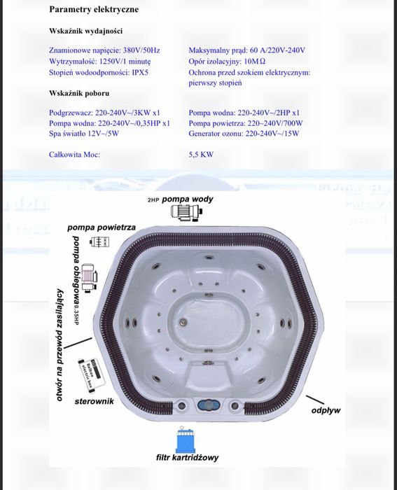 Jacuzzi wolnostojące MOG-1305