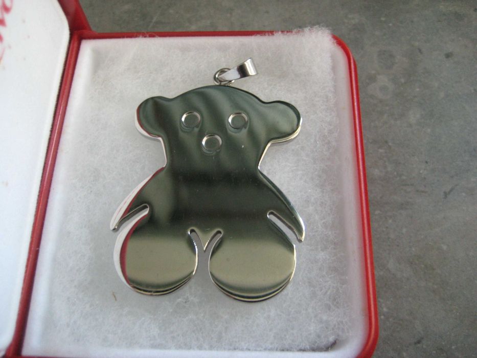Pendente Urso em aço prateado(NOVO)