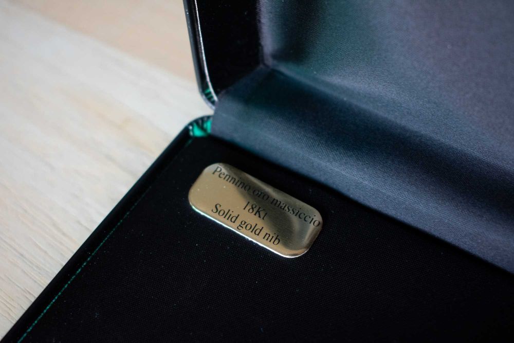 Caneta tinteiro Aurora Primavera verde mármore ouro 18K - NEGOCIÁVEL