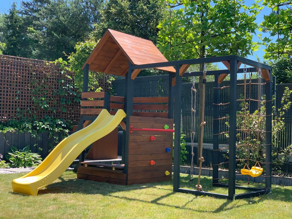 PROMOCJA - Plac zabaw - Zosia - Drewniany - Domek - Zjeżdżalnia