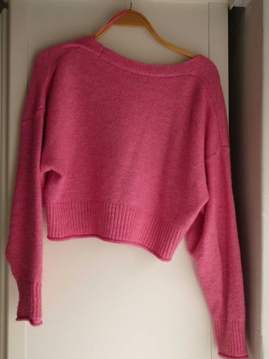 Cardigan cor de rosa