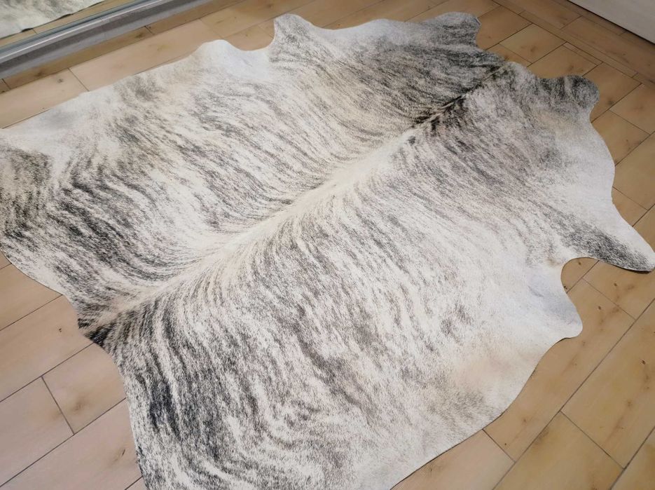 Ogromna Skóra Krowia Naturalna 220x200 cm – TYGRYS krem-brąz, Unikat