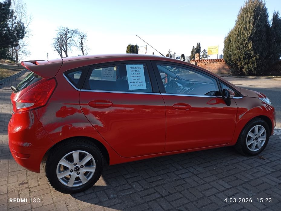 Ford Fiesta 2010 1.25 82KM Śliczna 5-drzwiowy Hatchback Alu 15