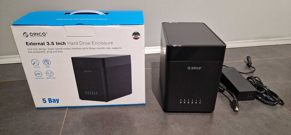 ORICO Tool-Free 5 Bay stacja dokująca USB 3.1 Type C Magnetic-Type Obudowa dysku twardego 3,5" SATA Zewnętrzny dysk twardy Obudowa 5 x 18TB