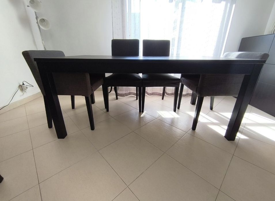 Mesa extensivel IKEA BJURSTA + 6 cadeiras