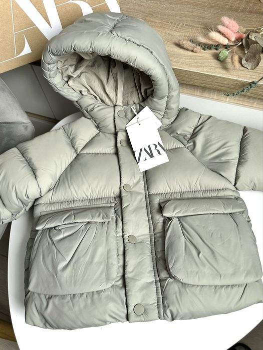 Тепла куртка ZARA курточка пуховик 12/18 міс, 86/92 см