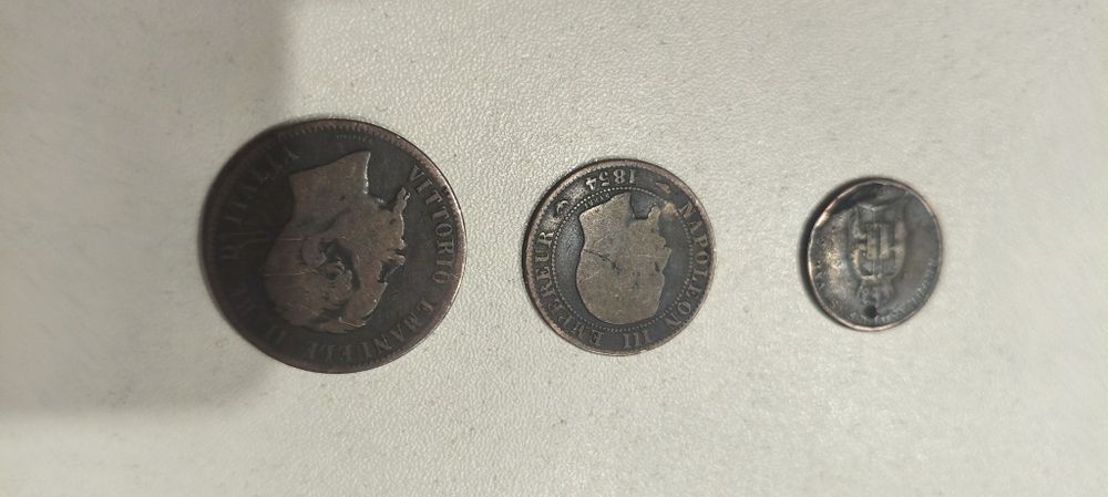 Монеты старинные 10 чентезимо 1866г  2 эре 1882