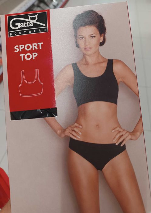 Gatta stanik bezszwowy, sportowy, top, czarny, XL