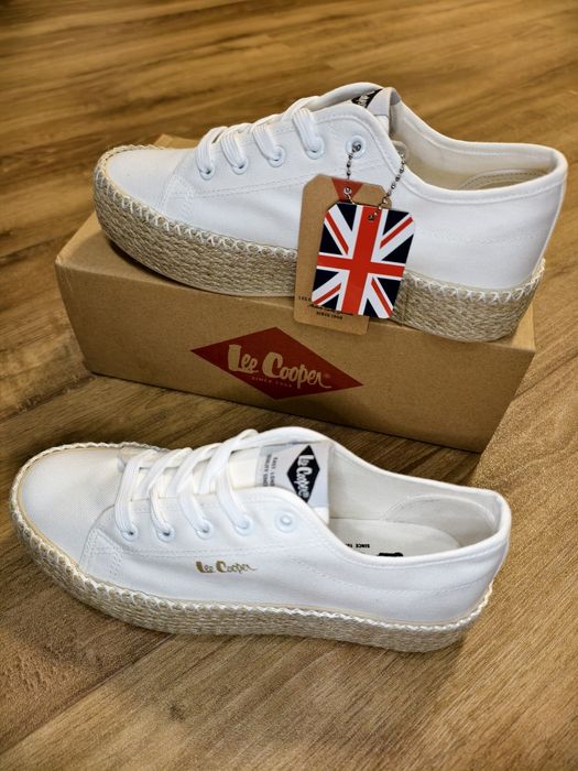 Buty Damskie Lee Cooper Espadryle Trampki białe platforma r.40 - 26 cm