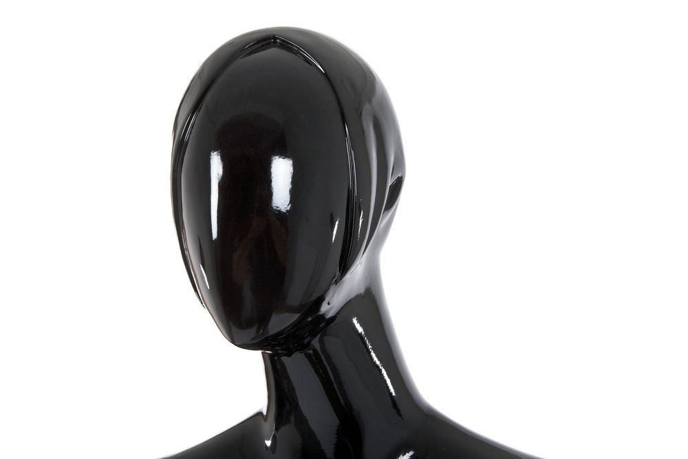 Mannequim feminino, braços ao lado - preto brilhante