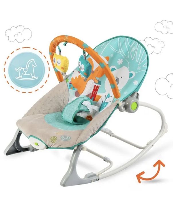 Дитяче крісло шезлонг-гойдалка 3 в 1 "rocker ricokids"