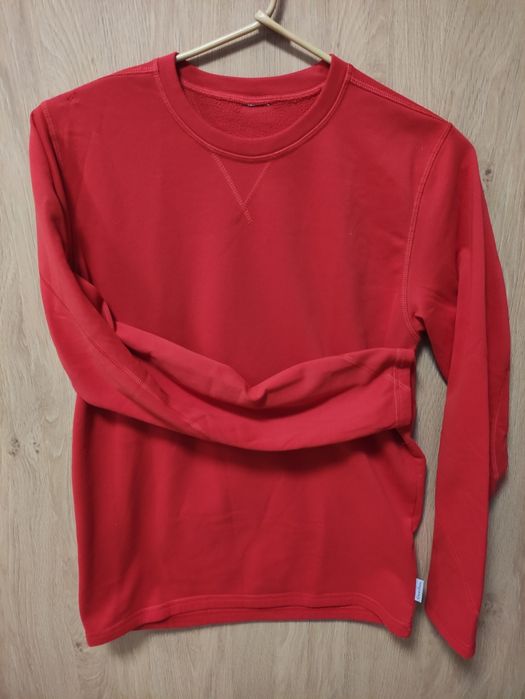 Czerwona bluza dresowa, polar unisex roz męskie S