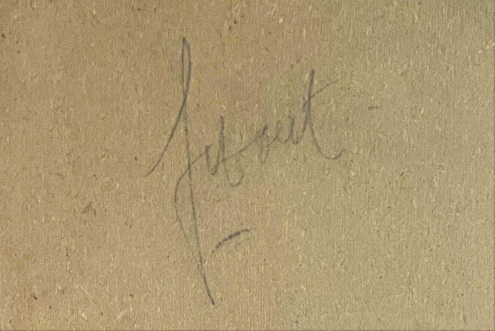 Piękna akwarela - Maja Berezowska - scenka miłosna - lata 50