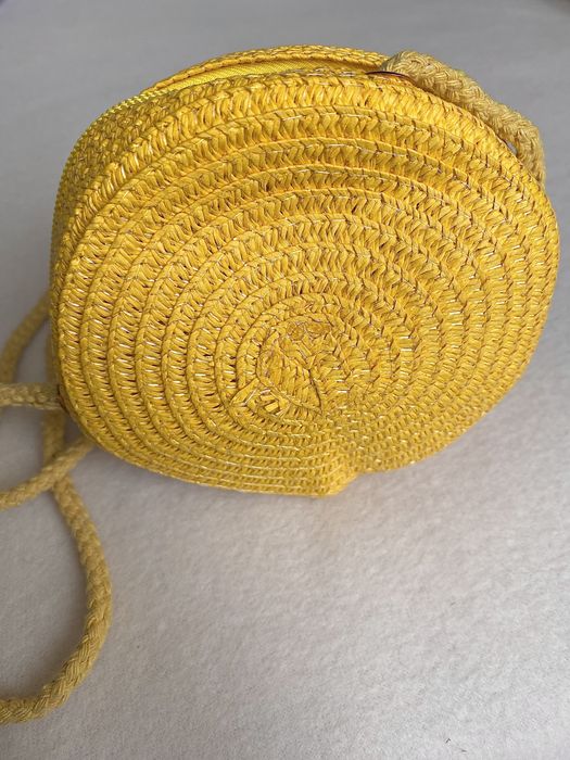 Torebka Mini - Boho Letnia na ramię - słomiana, Żółta/Yellow