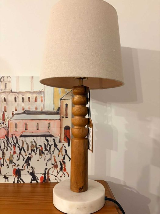 Настольна лампа світильник Англія в стилі Zara Home (дерево та мармур)