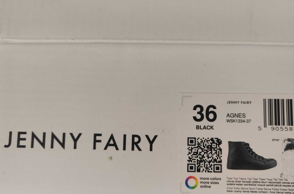Buty czarne Jenny Fairy, rozmiar 36
