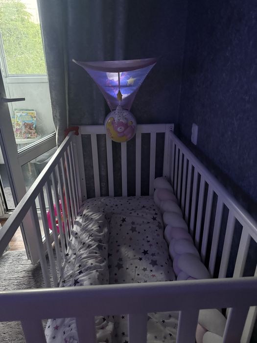 Дитяче ліжечко-маятник З МАТРАСОМ для солодких снів вашого малюка