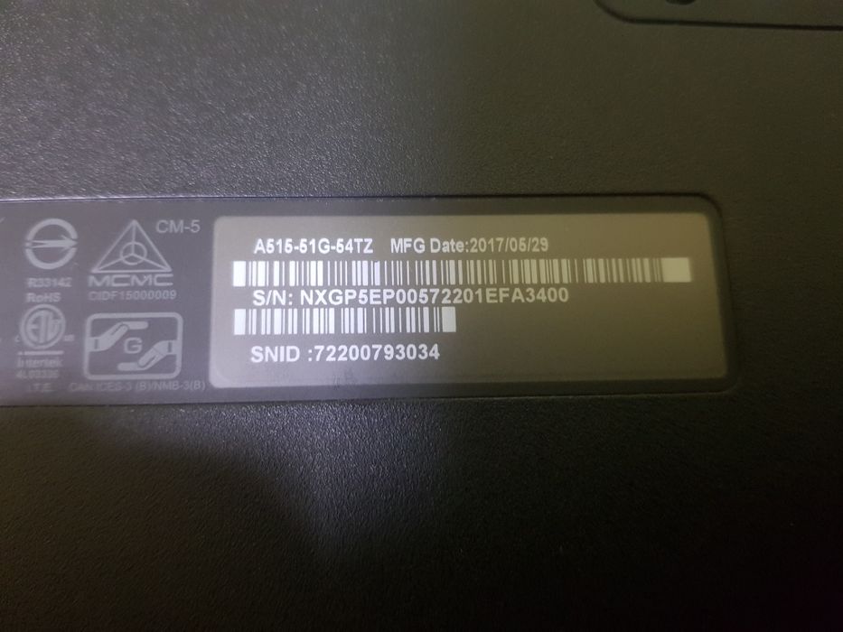 Laptop komputer Acer Aspire 5 A515-51G-54TZ 15,6" Intel Core i5-7200U