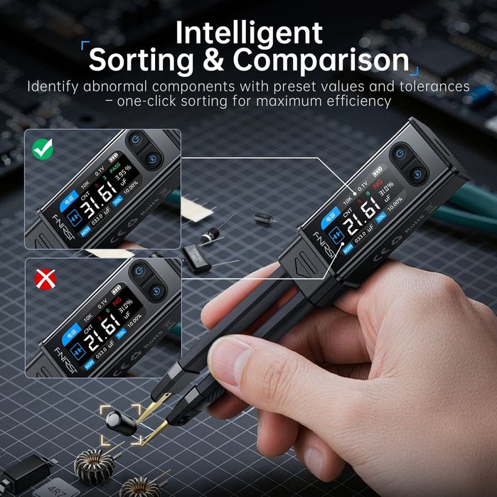 Pinça Digital Automática Fnirsi LCR-ST 2em 1