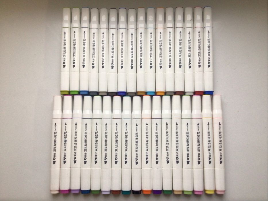 Маркеры-фломастеры двухсторонние.