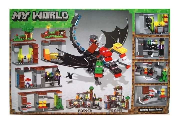Klocki My World Minecraft Duży Czarny Smok Endu 580 el. z PL w 24 hour