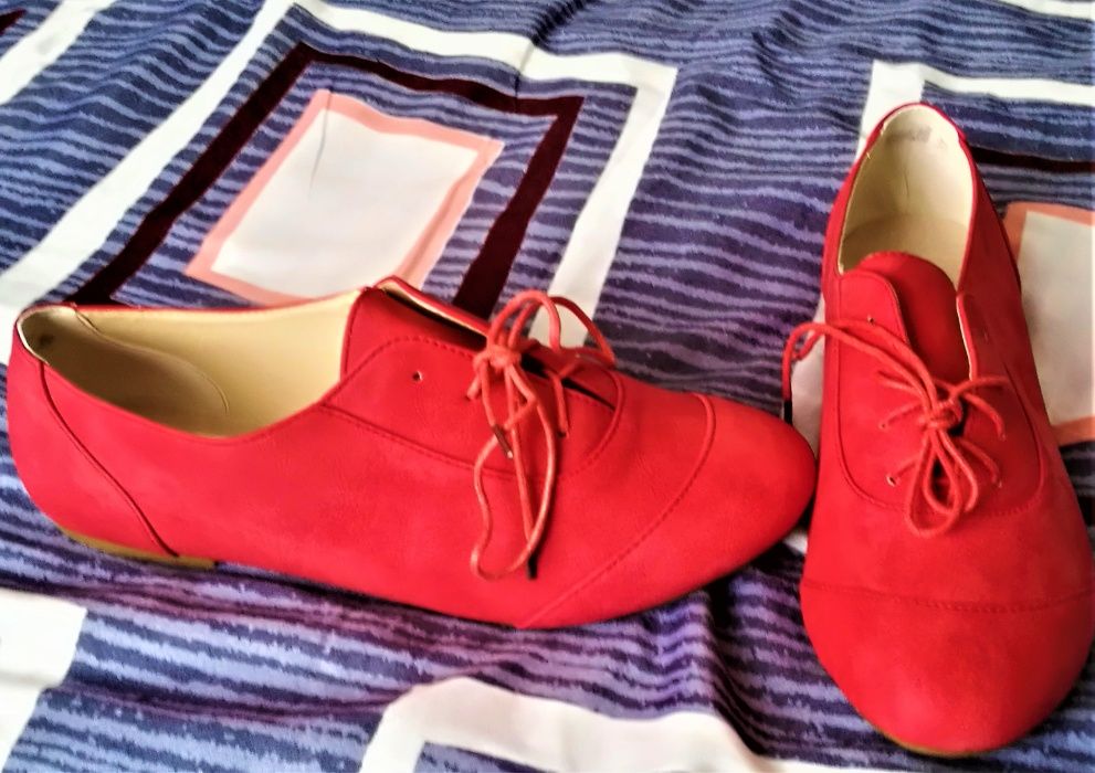 Czerwone Botki Półbuty Jazzówki Klasyczne 36/41