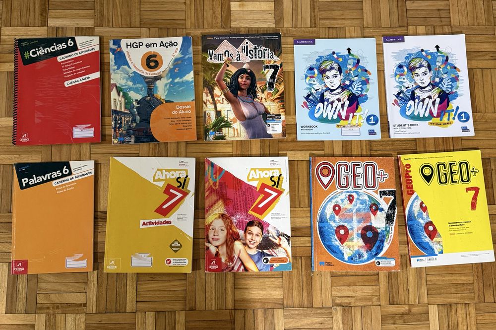 Manuais e cadernos de atividades do 6 ao 8 ano