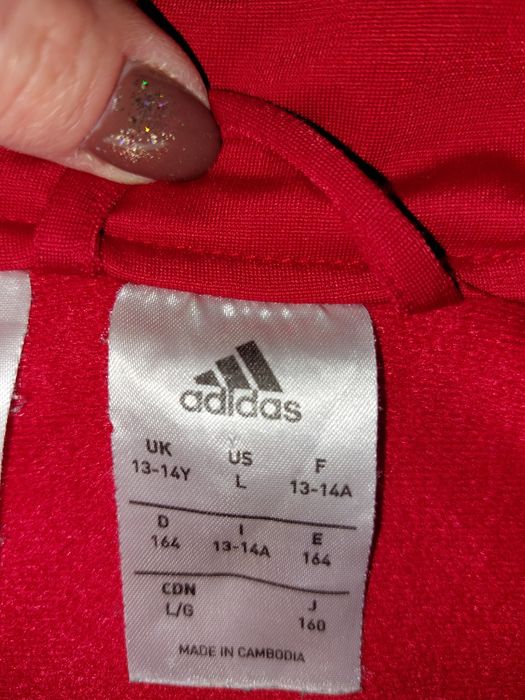 Bluza adidas czerwona 13-14 lat