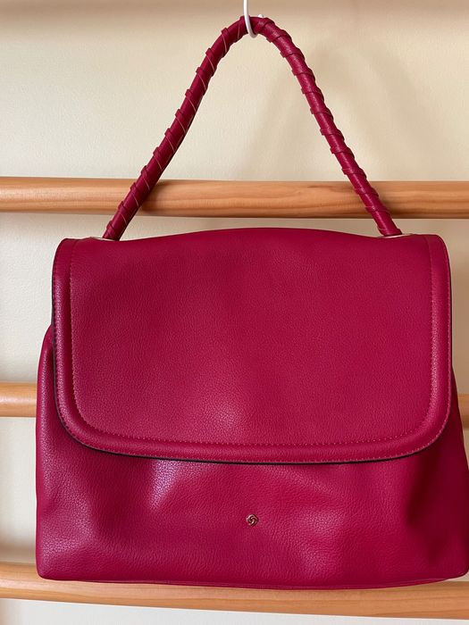 Mala Samsonite senhora vermelho de mão e tiracolo
