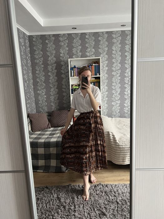 Спідниця-плісе в цікавий принт, розмір S-XS-XXS