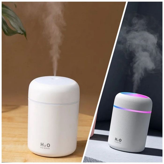 Компактный увлажнитель воздуха с подсветкой в авто USB ультразвуковой