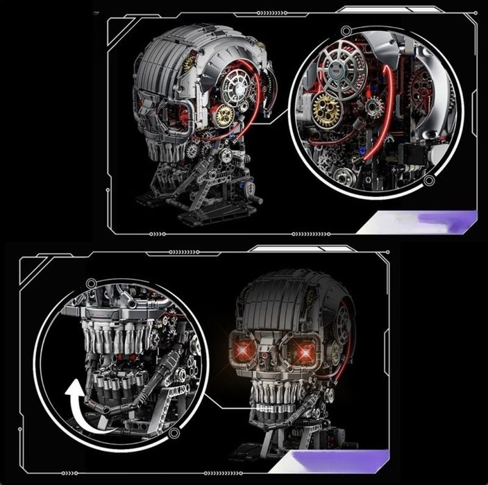 Механічний 3D-конструктор Футуристичний череп з LED-підсвіткою.