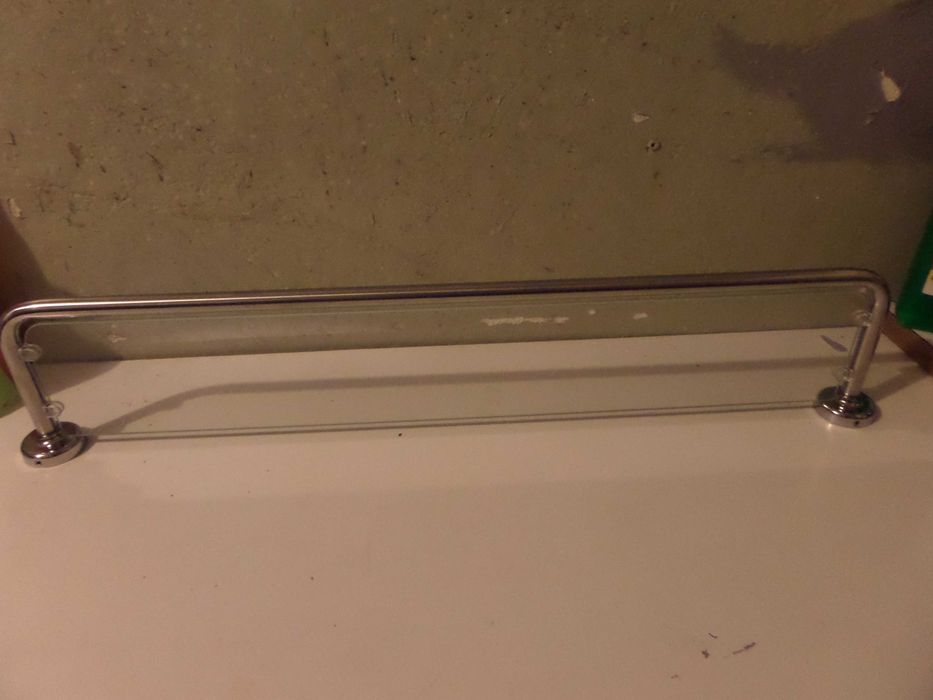 Półka  metalowo szklana 64x13
