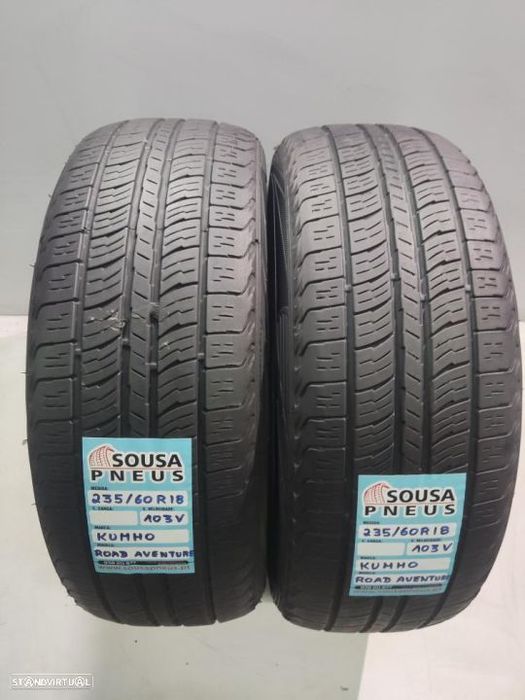 2 pneus semi novos 235-60r18 kumho - oferta dos portes