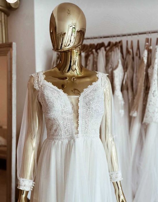 NOWA nieużywana suknia ślubna w stylu boho/ rustykalnym.