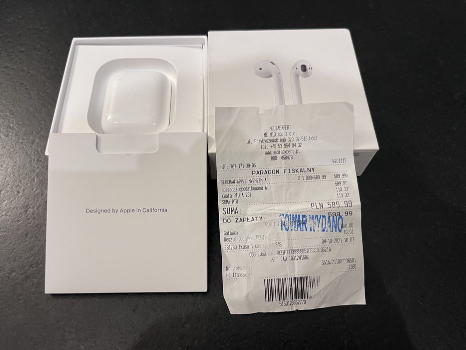 AirPods2 Etui + lewa słuchawka + pudełko