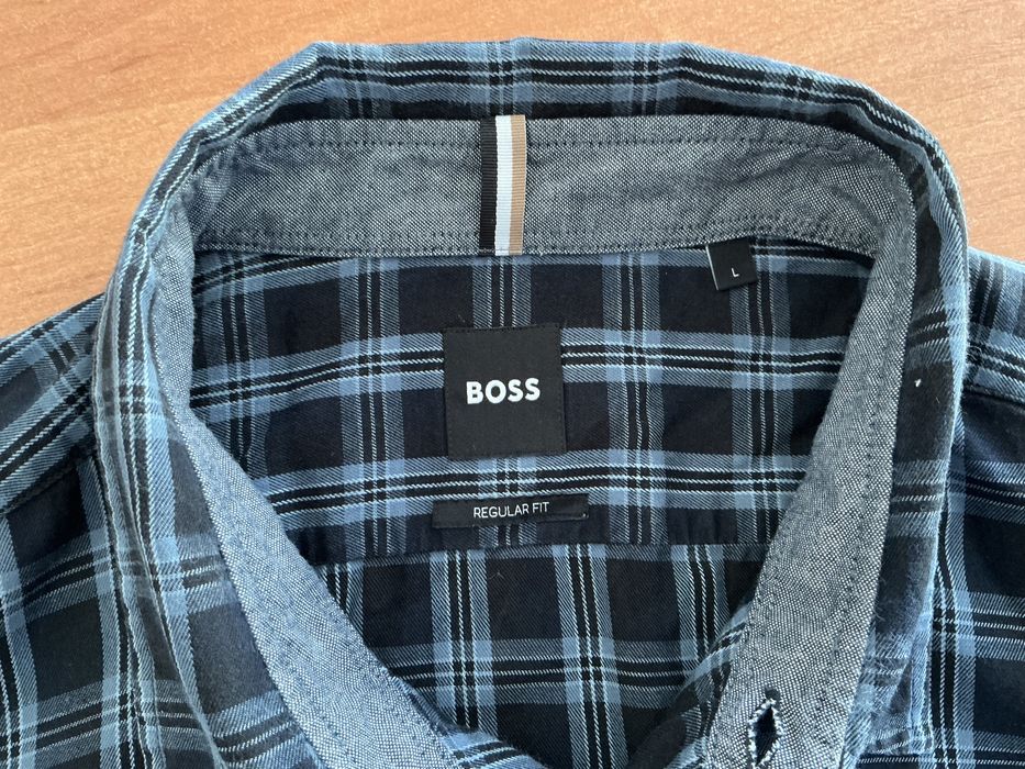 Koszula męska BOSS Hugo Boss flanelowa w kratę 100% bawełna L