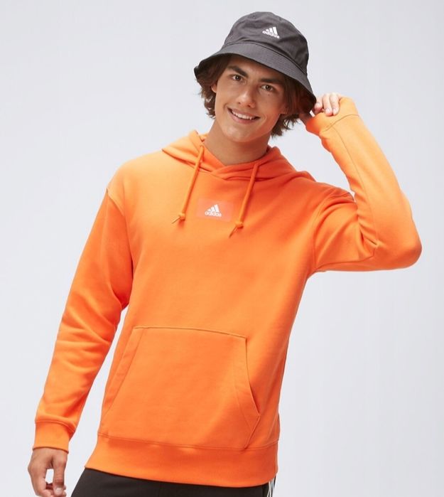 Adidas XL Nowa bluza z kapturem Pomarańczowa- Wymiary w opisie