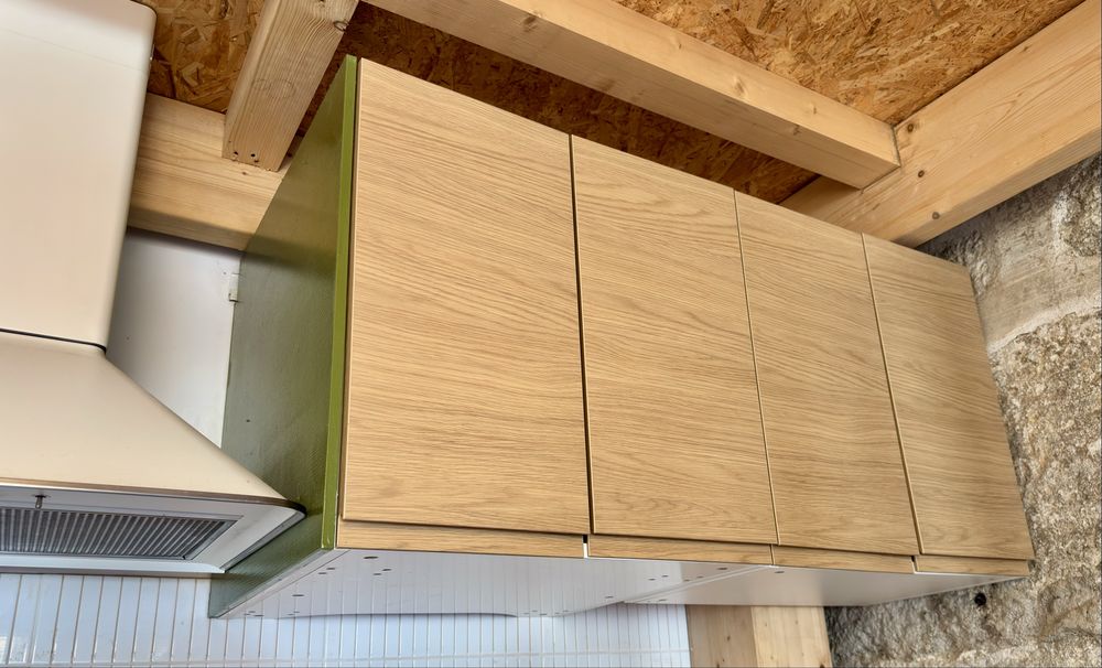 Cozinha completa verde musgo + placa de indução + exaustor
