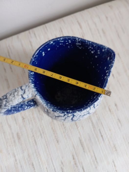 Dzban ceramiczny Gres des Neiges vintage niebiesko-biały 20 cm