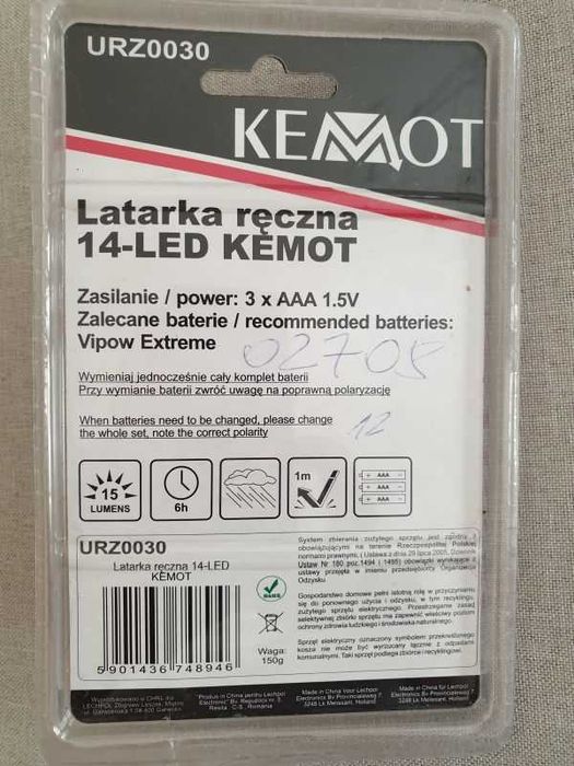KEMOT URZ0030 Latarka ręczna 14 LED