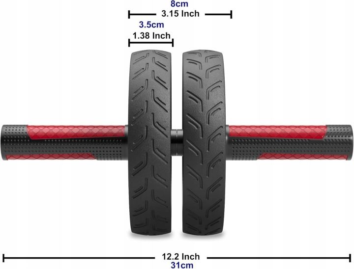 Roller Trenażer Brzucha Podwójne Koło AB Wheel Mata pod kolana