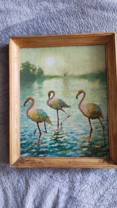Картина масло фламінго