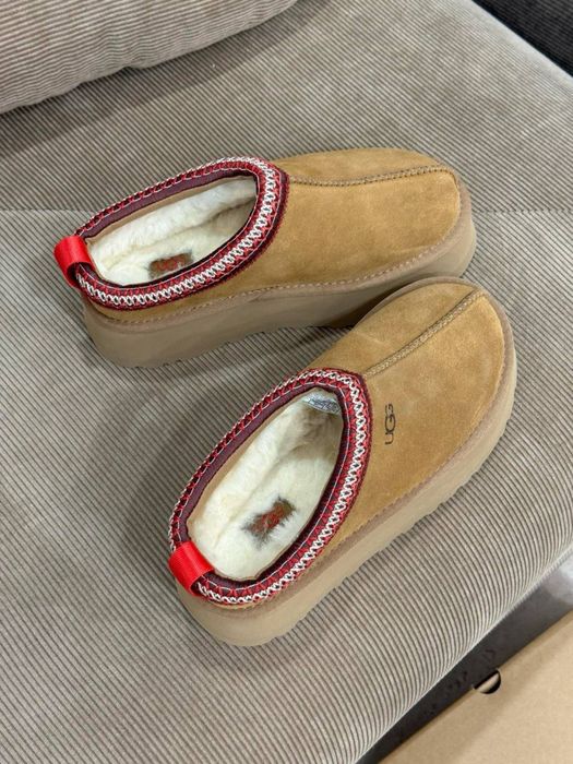 Жіночі угі  руді коричневі ugg tazz platform мюлі без задника